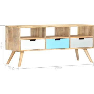 vidaXL Tv-meubel 110x35x48 cm massief mangohout