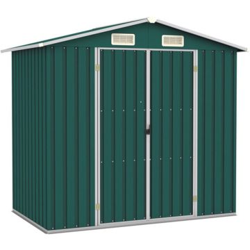 vidaXL Tuinschuur 205x129x183 cm gegalvaniseerd staal groen