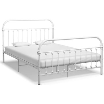 vidaXL Bedframe metaal wit 120x200 cm