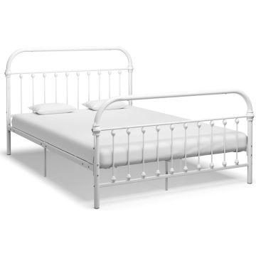 vidaXL Bedframe metaal wit 160x200 cm