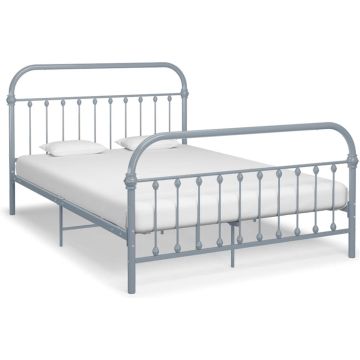 vidaXL Bedframe metaal grijs 120x200 cm