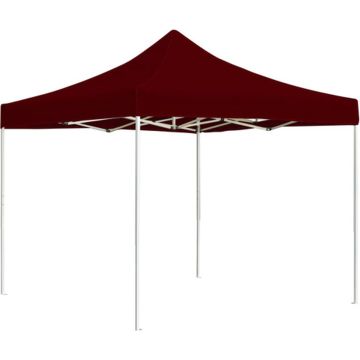 vidaXL Partytent professioneel inklapbaar 2x2 m aluminium bordeauxrood