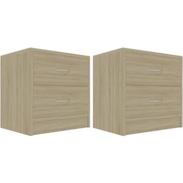 vidaXL Nachtkastjes 2 st 40x30x40 cm spaanplaat sonoma eikenkleurig