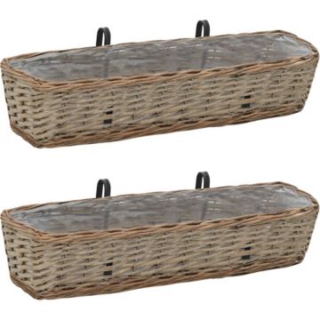 vidaXL Balkonbakken 2 st 80 cm wicker met PE-voering