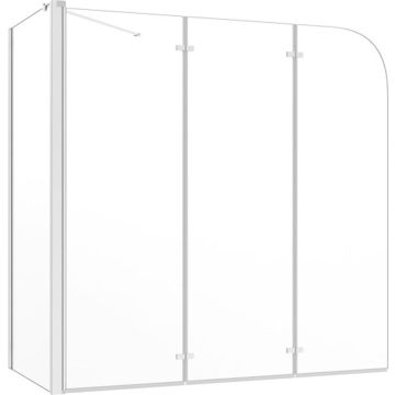 vidaXL Badwand 120x69x130 cm gehard glas transparant