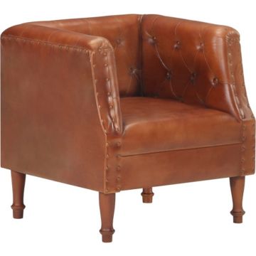 vidaXL Fauteuil echt leer bruin