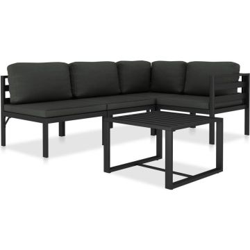 vidaXL 5-delige Loungeset met kussens aluminium antraciet