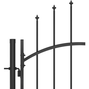 vidaXL Poort met speren bovenkant 5x1,75 m zwart