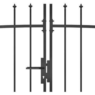 vidaXL Poort met speren bovenkant 5x2,45 m zwart