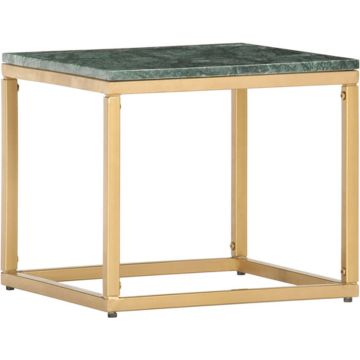 vidaXL Salontafel 40x40x35 cm echt steen met marmeren textuur groen