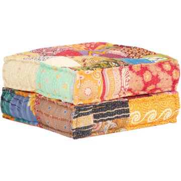 vidaXL Poef 60x70x36 cm stof patchwork