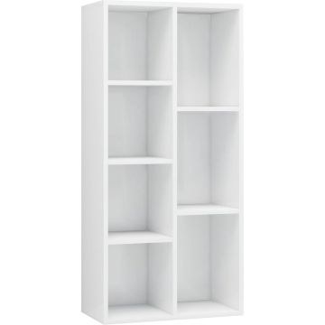 vidaXL Boekenkast 50x25x106 cm bewerkt hout hoogglans wit