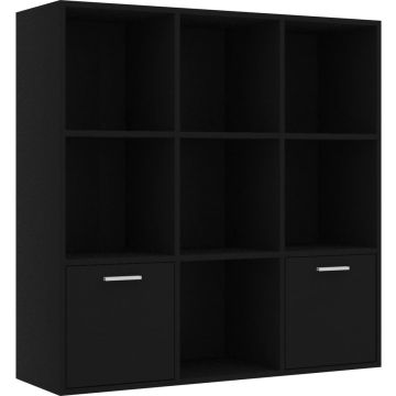 vidaXL Boekenkast 98x30x98 cm spaanplaat zwart