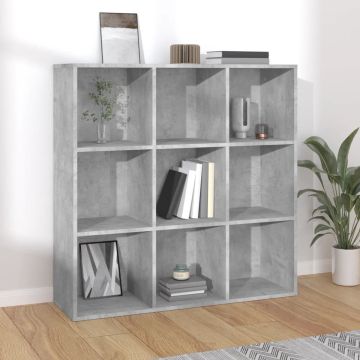 vidaXL Boekenkast 98x30x98 cm spaanplaat betongrijs