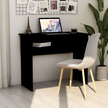 vidaXL Bureau 90x50x74 cm bewerkt hout zwart