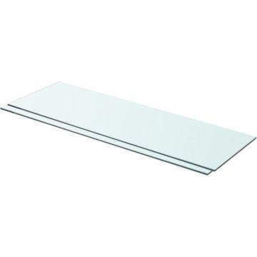 vidaXL Schappen 2 st 80x25 cm glas transparant