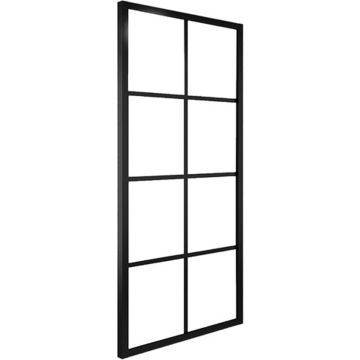 vidaXL Schuifdeur 76x205 cm aluminium en ESG-glas zwart