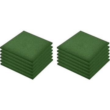 vidaXL Valtegels 12 st 50x50x3 cm rubber groen