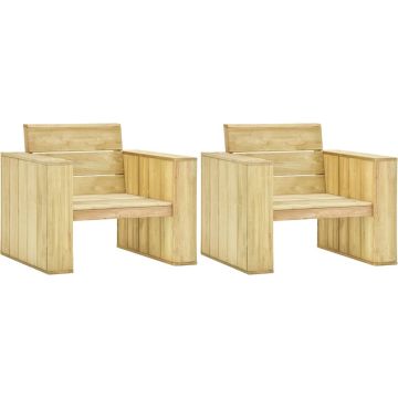 vidaXL Tuinstoelen 2 st 89x76x76 cm geïmpregneerd grenenhout