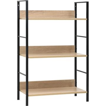 vidaXL Boekenkast met 3 schappen 60x27,6x90,5 cm spaanplaat eikenkleur