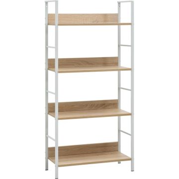 vidaXL Boekenkast 4 schappen 60x27,6x124,5 cm spaanplaat eikenkleurig