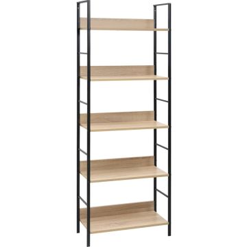 vidaXL Boekenkast 5 schappen 60x27,6x158,5 cm spaanplaat eikenkleurig