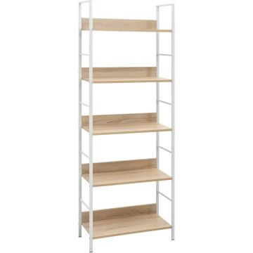 vidaXL Boekenkast 5 schappen 60x27,6x158,5 cm spaanplaat eikenkleurig