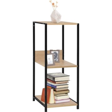 vidaXL Boekenkast 33,5x39,6x79,7 cm spaanplaat zwart en eikenkleurig