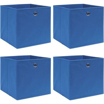 vidaXL Opbergboxen 4 st 32x32x32 cm stof blauw