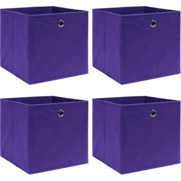 vidaXL Opbergboxen 4 st 32x32x32 cm stof paars