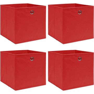 vidaXL Opbergboxen 4 st 32x32x32 cm stof rood