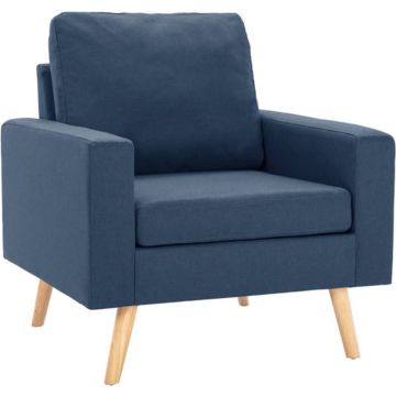 vidaXL Fauteuil stof blauw