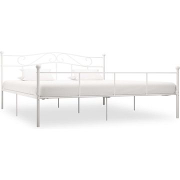 vidaXL Bedframe metaal wit 180x200 cm