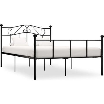 vidaXL Bedframe metaal zwart 140x200 cm