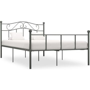 vidaXL Bedframe metaal grijs 120x200 cm