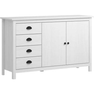 vidaXL Dressoir Hill 79x40x80 cm massief grenenhout wit