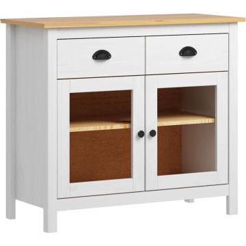 vidaXL Dressoir Hill Range 90x40x80 cm massief grenenhout wit