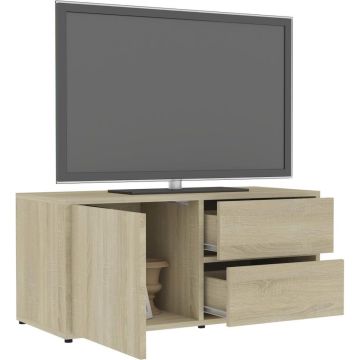 vidaXL Tv-meubel 80x34x36 cm spaanplaat sonoma eikenkleurig