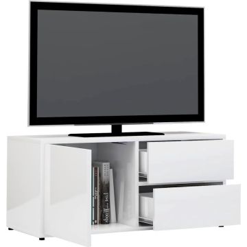 vidaXL Tv-meubel 80x34x36 cm spaanplaat hoogglans wit