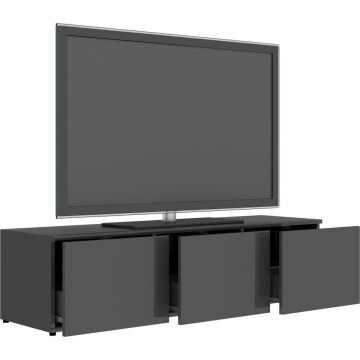 vidaXL Tv-meubel 120x34x30 cm spaanplaat hoogglans grijs