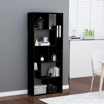 vidaXL Boekenkast 67x24x161 cm spaanplaat zwart