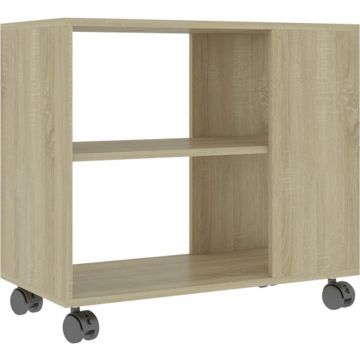 vidaXL Bijzettafel 70x35x55 cm bewerkt hout sonoma eikenkleurig