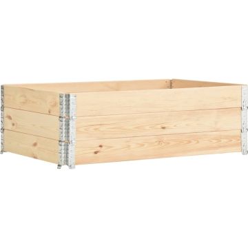 Palletopzetranden 3 st 50x150 cm massief grenenhout