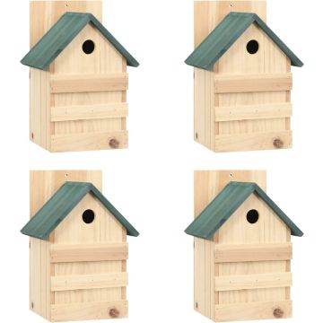 vidaXL Vogelhuisjes 4 st 23x19x33 cm vurenhout