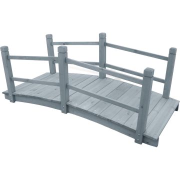 vidaXL Tuinbrug 140x60x56 cm massief vurenhout grijs