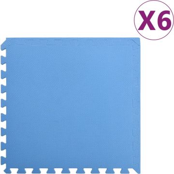 vidaXL Vloermatten 6 st 2,16 ㎡ EVA-schuim blauw