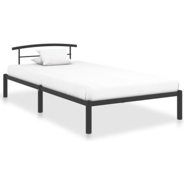 vidaXL Bedframe metaal zwart 100x200 cm