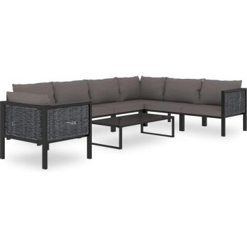 vidaXL 8-delige Loungeset met kussens poly rattan antraciet