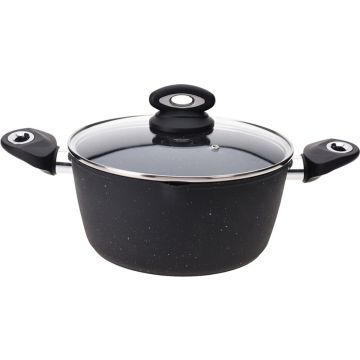 Braadpan met deksel - Ø24cm -gesmeed aluminium - soft touch handgreep