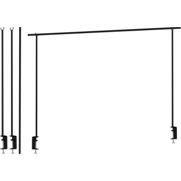 Progarden Tafelklem 3-delig Staal Zwart Verstelbaar 135-250 cm | Hoogte 100 cm